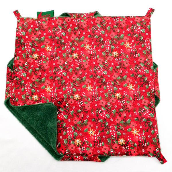 Dubbeldekker hangmat rood met kerstroos en hulst