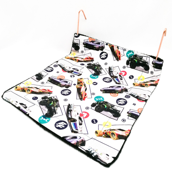 Radiator hangmatje wit met fast & Furious race-auto's (zonder beugel)