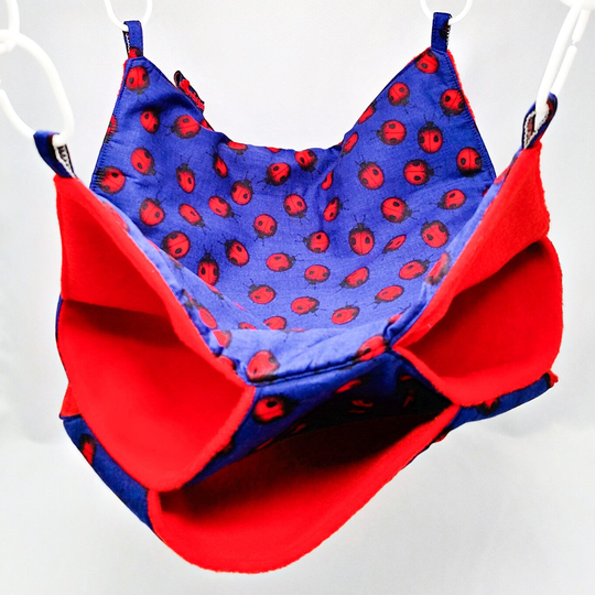 Tripledekker hangmat donkerblauw met lieveheersbeestjes