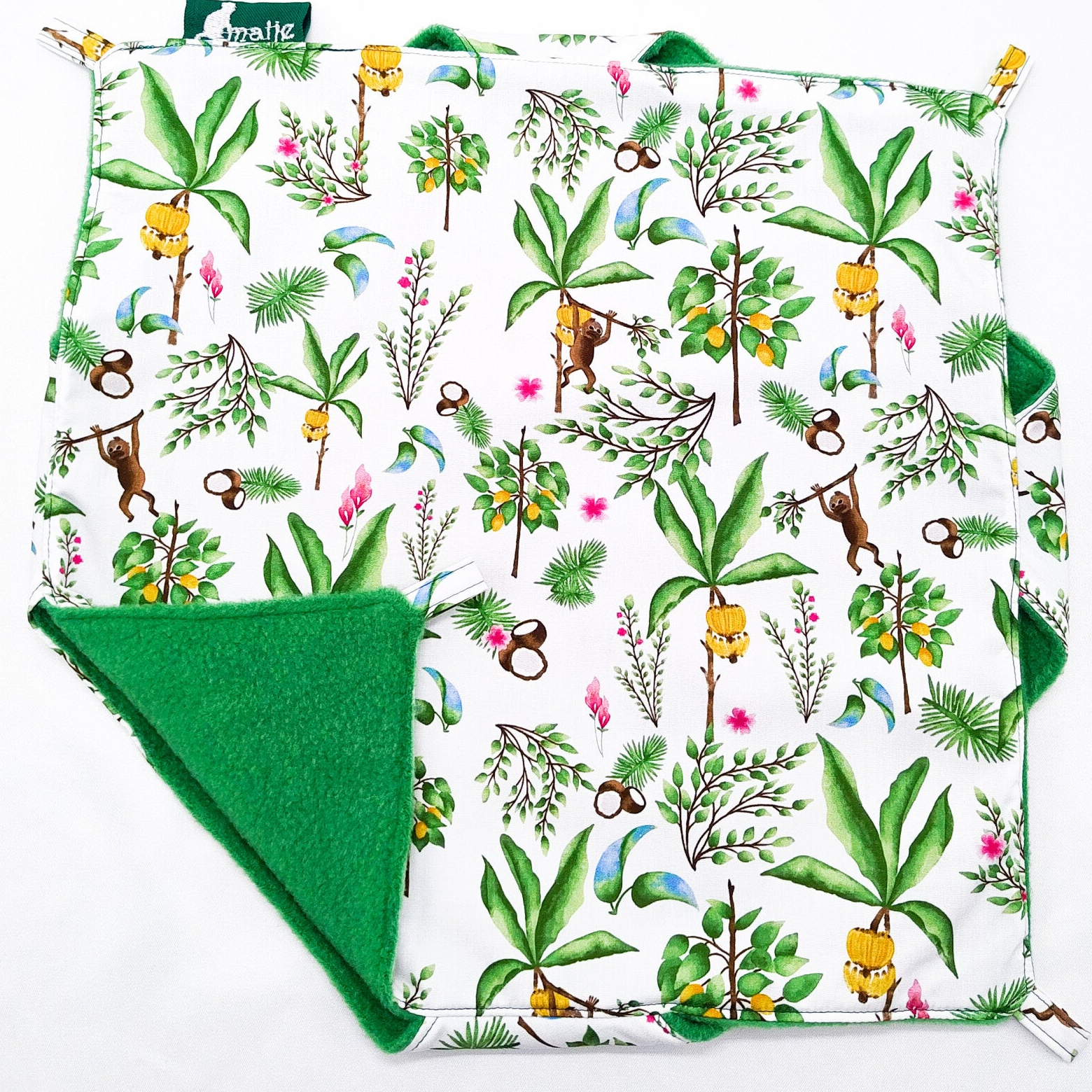 Dubbeldekker hangmat wit met jungle motief en apen