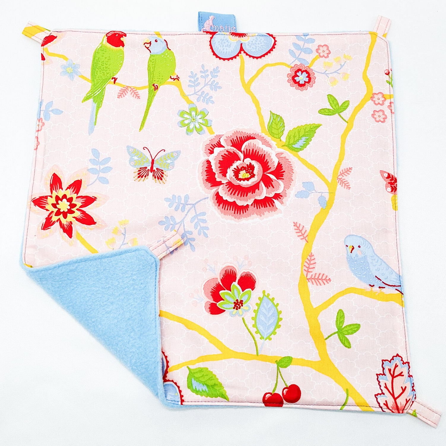 Enkele hangmat roze met vlinders, vogels en bloemen