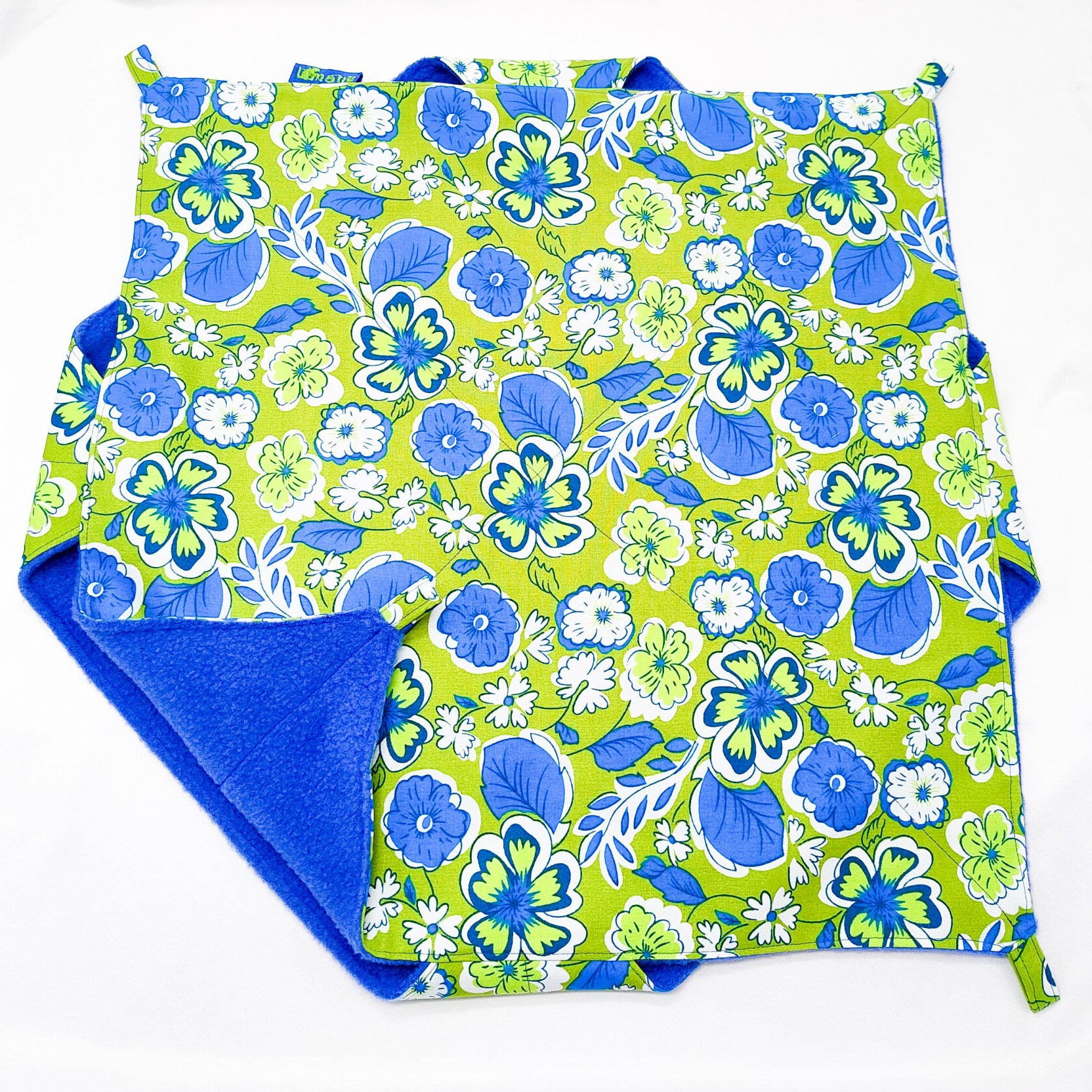 Dubbeldekker hangmat XL groen met blauwe bloemen