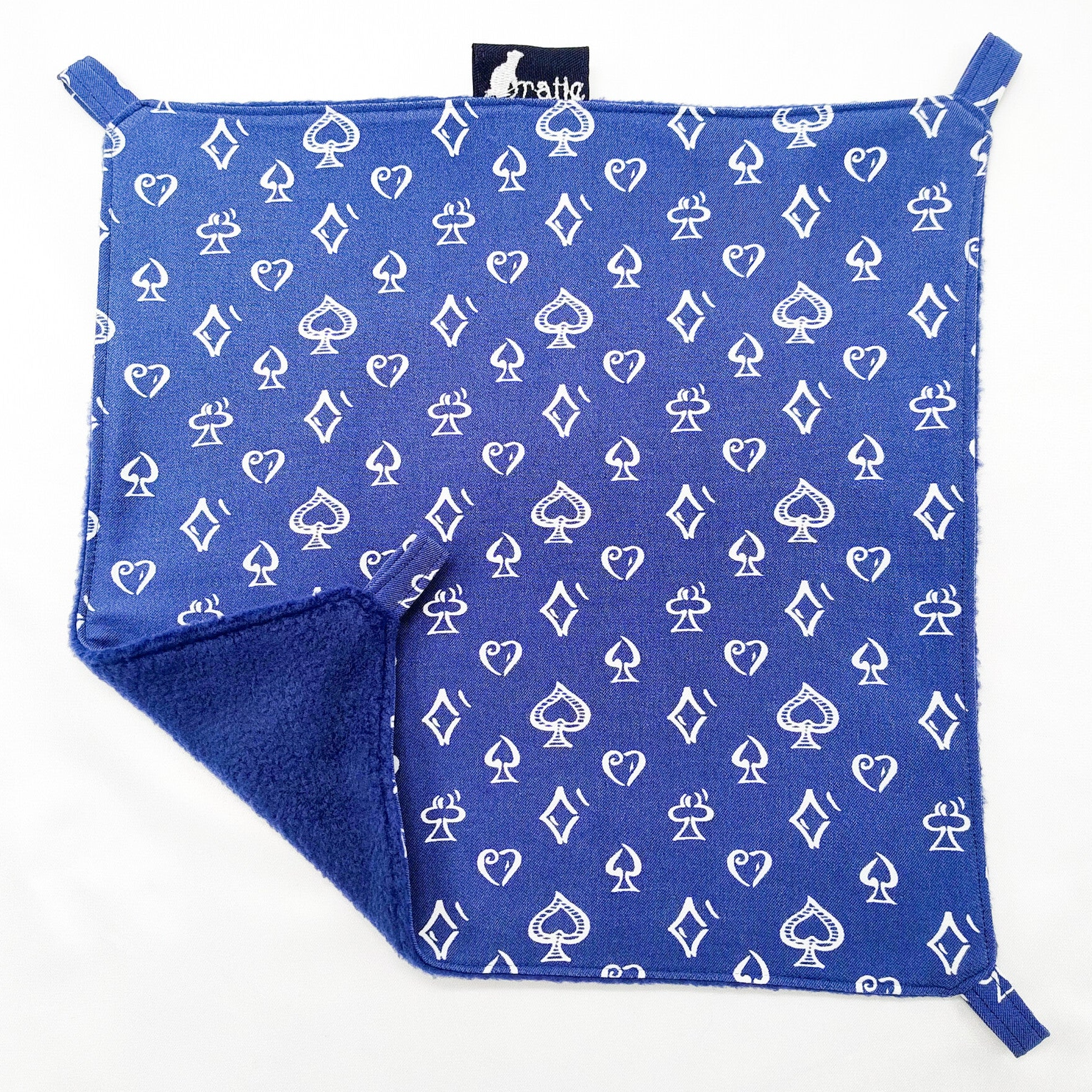 Enkele hangmat blauw met witte ruitjes/hartjes