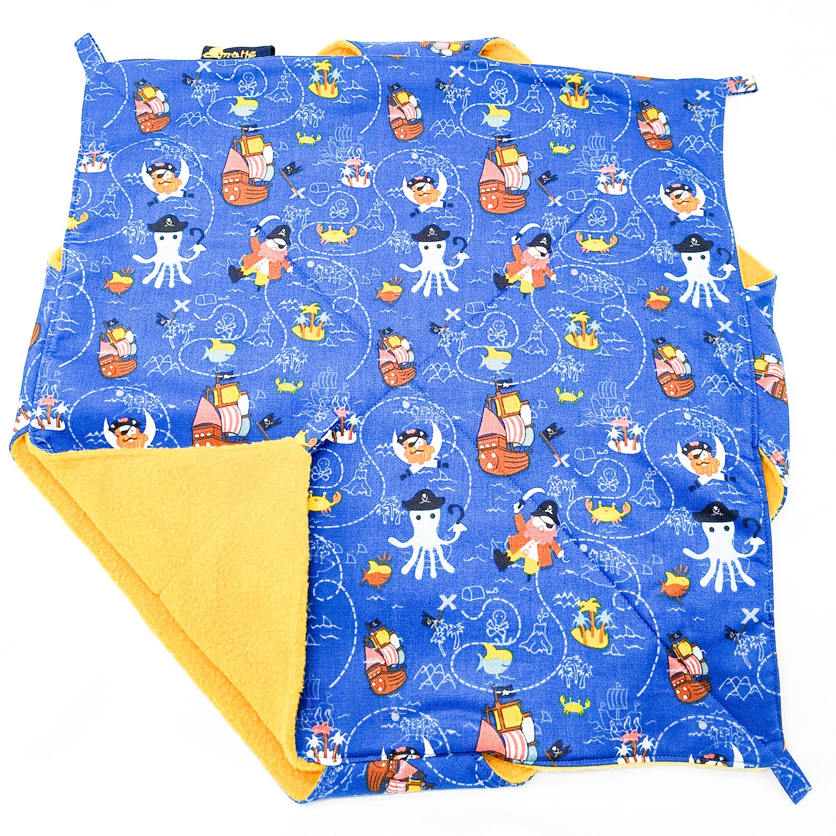 Dubbeldekker hangmat XL blauw met piratenprint