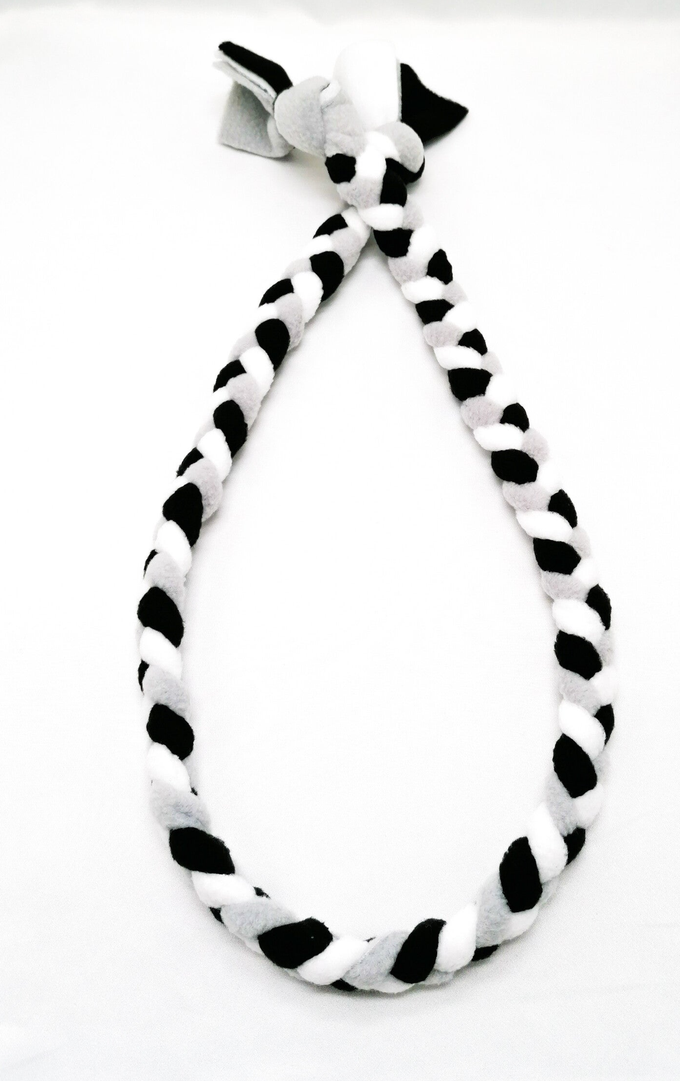 Fleece touw wit, grijs en zwart