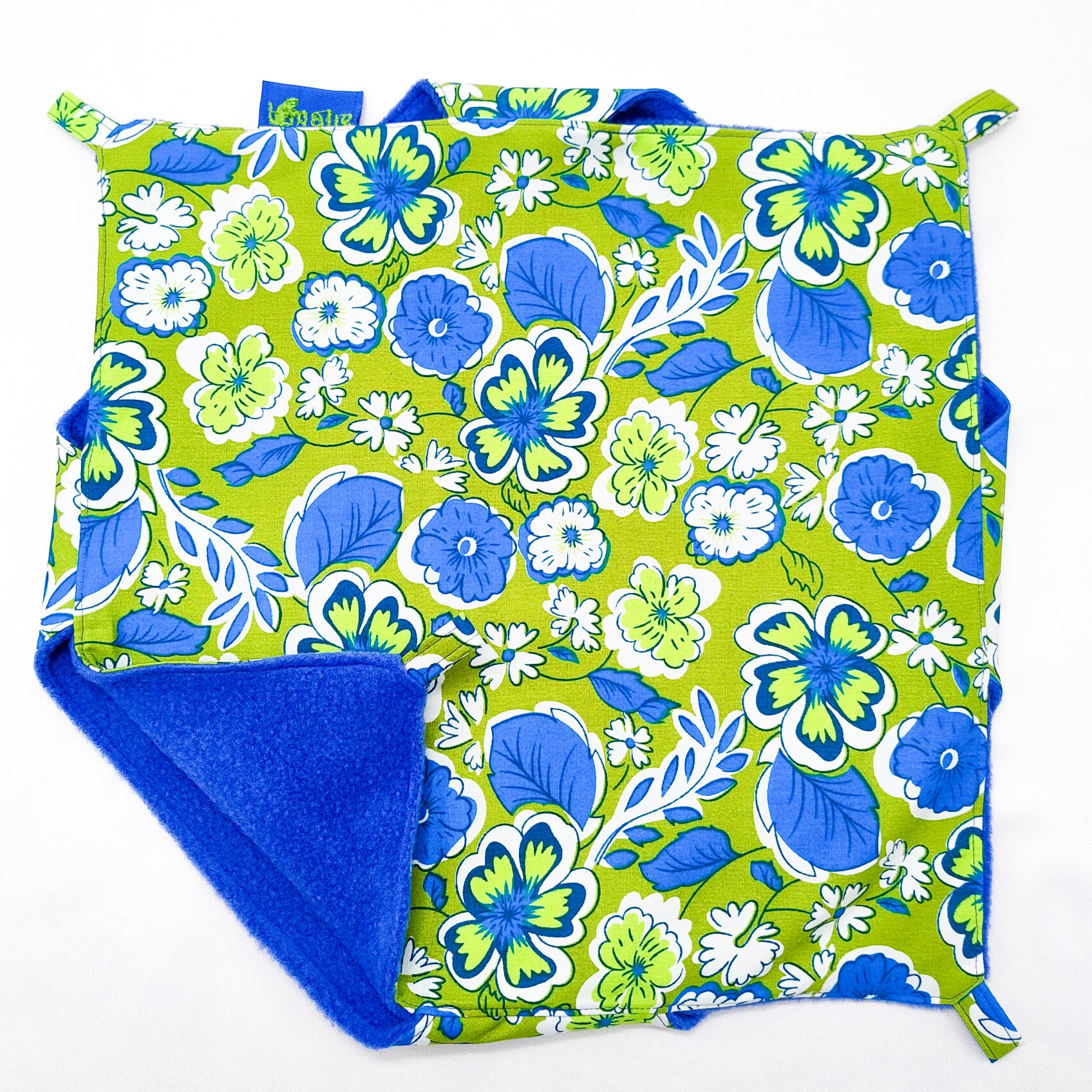 Dubbeldekker hangmat groen met blauwe bloemen