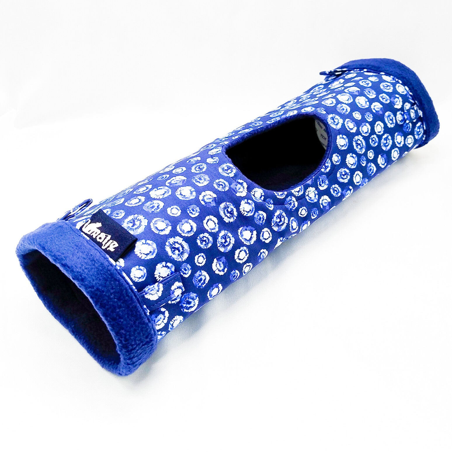 Tunnel XL met opening blauw met cirkelpatroon