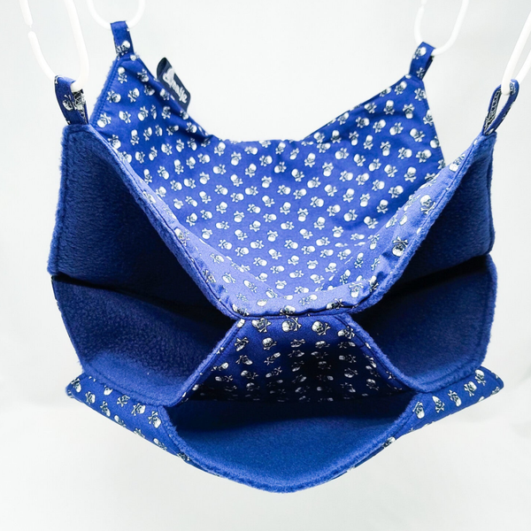 Tripledekker hangmat donkerblauw met doodshoofden