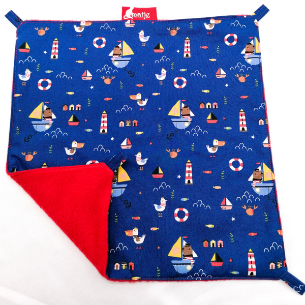 Enkele hangmat blauw met piratenbootjes