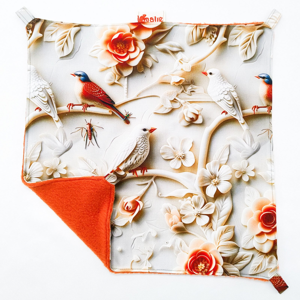 Enkele hangmat beige met rozen, vogels en takken