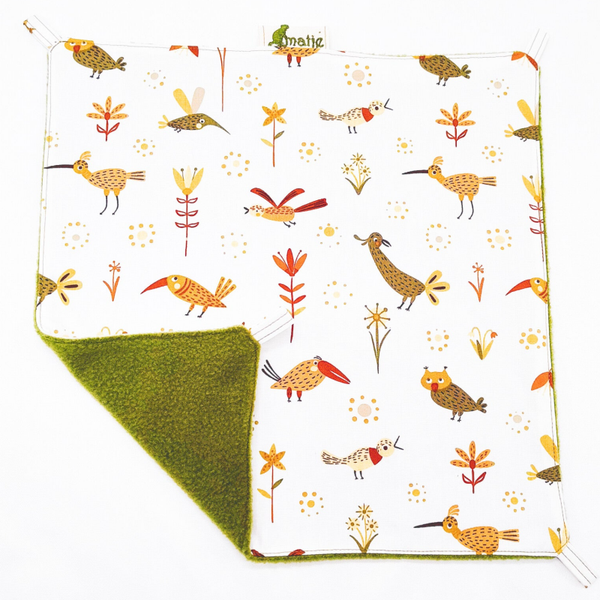 Enkele hangmat cremekleurig met vogels
