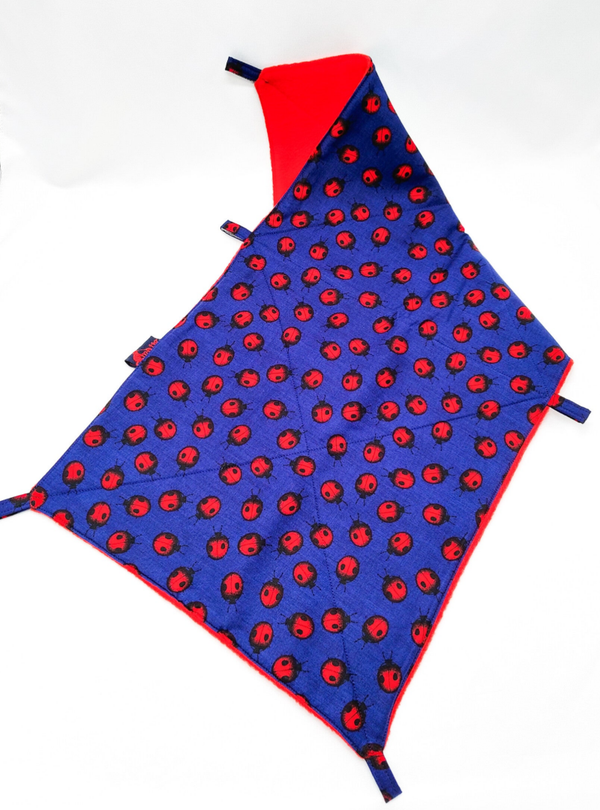 Enkele hangmat XL / 'vangnet' donkerblauw met lieveheersbeestjes