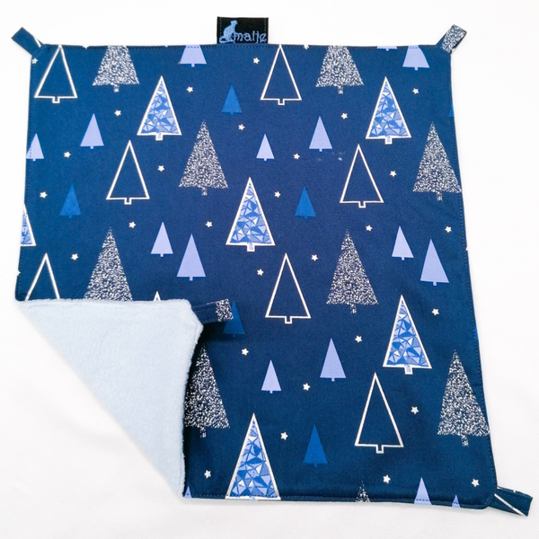 Enkele hangmat blauw met zilveren kerstbomen