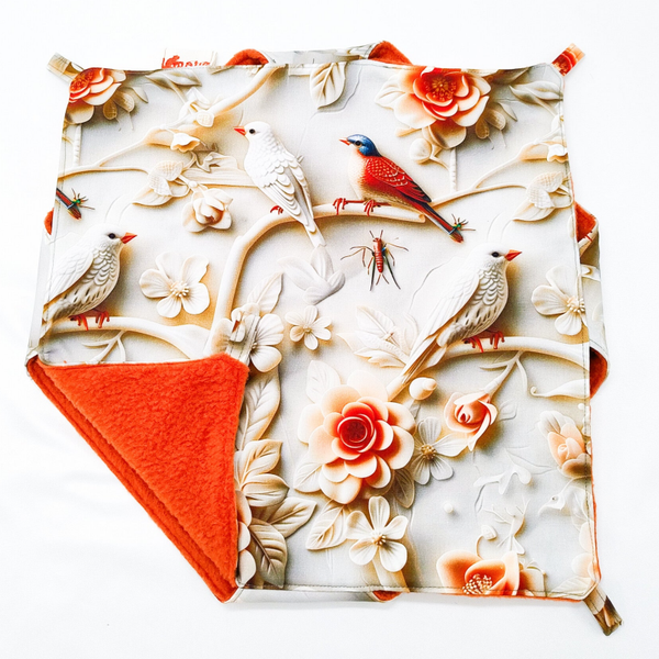 Dubbeldekker hangmat beige met rozen, vogels en takken