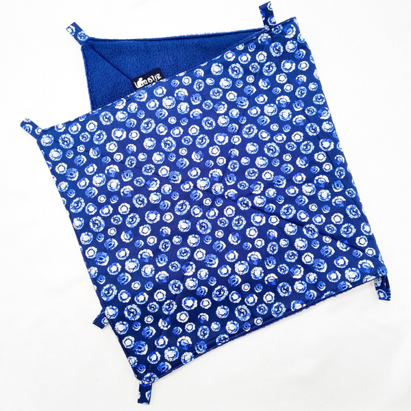 Enkele hangmat XL / 'vangnet' blauw met cirkelpatroon