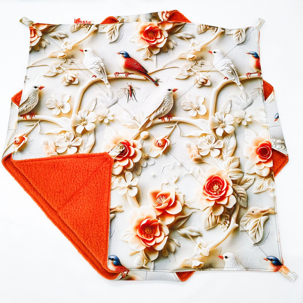 Dubbeldekker hangmat XL beige met rozen, vogels en takken