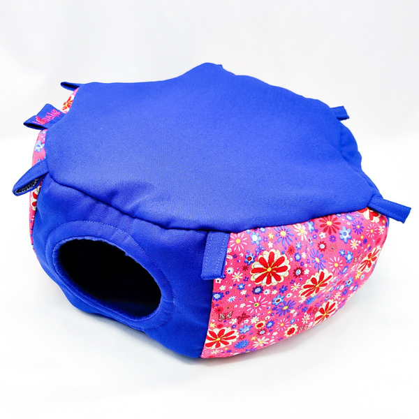 Hexasnuggle roze met blauwe bloemen