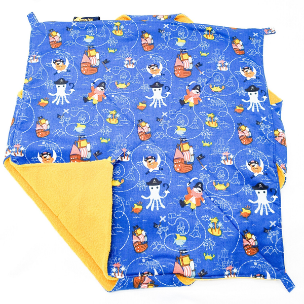 Dubbeldekker hangmat XL blauw met piratenprint