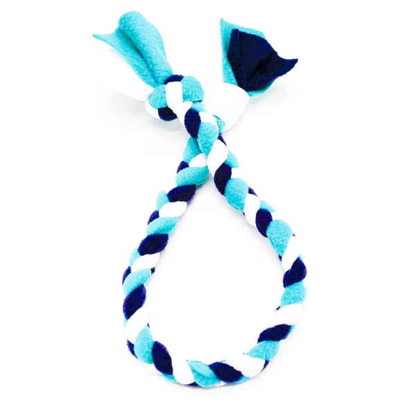 Fleece touw wit, aquagroen en navyblauw