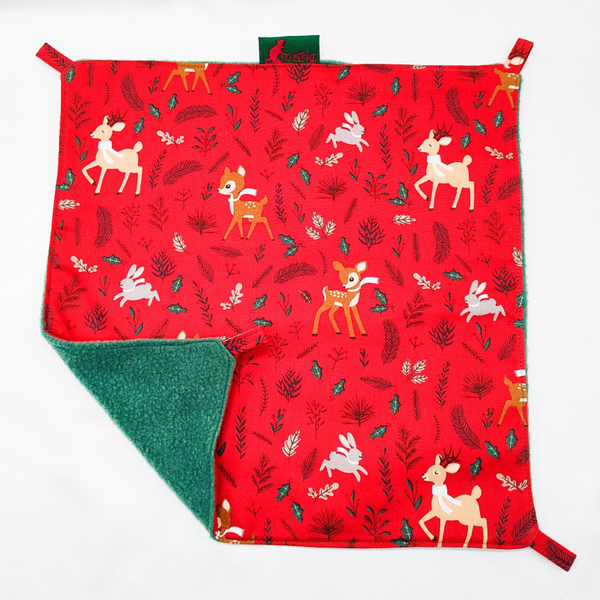 Enkele hangmat rood met hertjes en konijnen