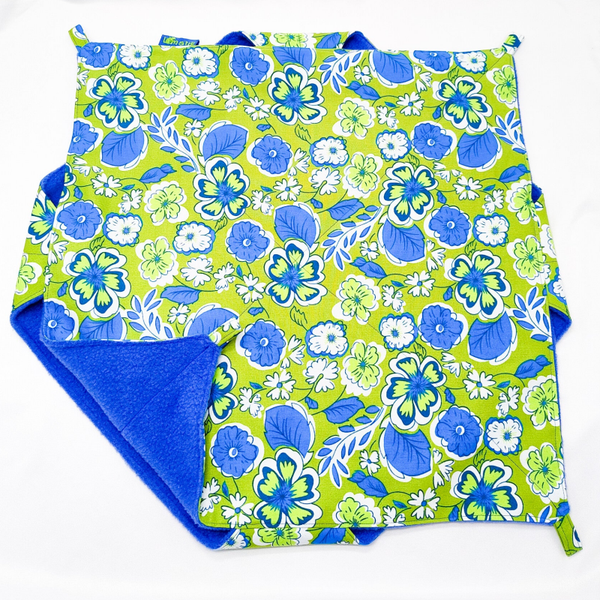 Dubbeldekker hangmat XL groen met blauwe bloemen