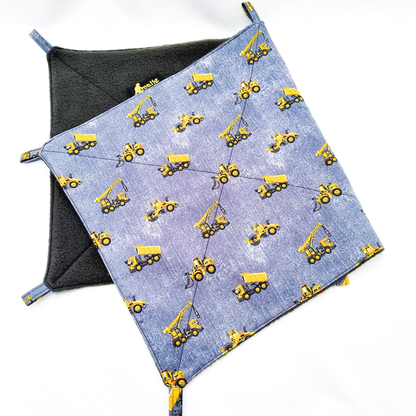 Enkele hangmat XL / 'vangnet' grijs gemêleerd met werkvoertuigen