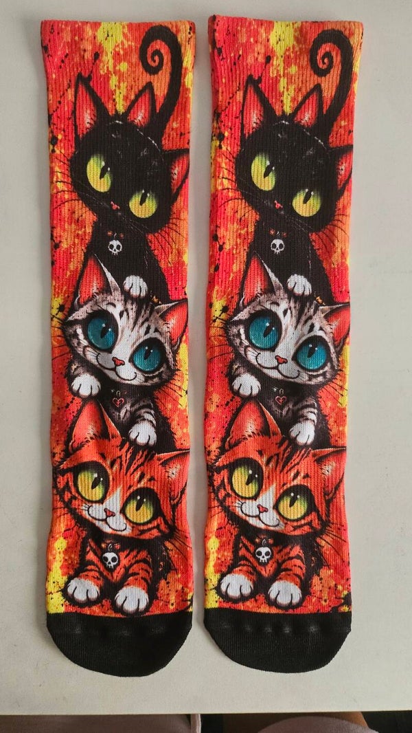 Calcetines de Gatos de Colores