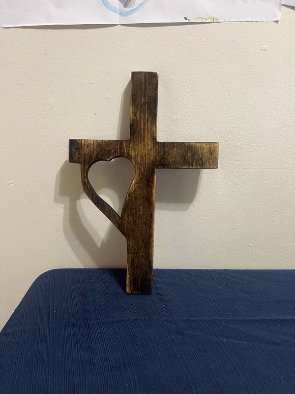 Cross with heart