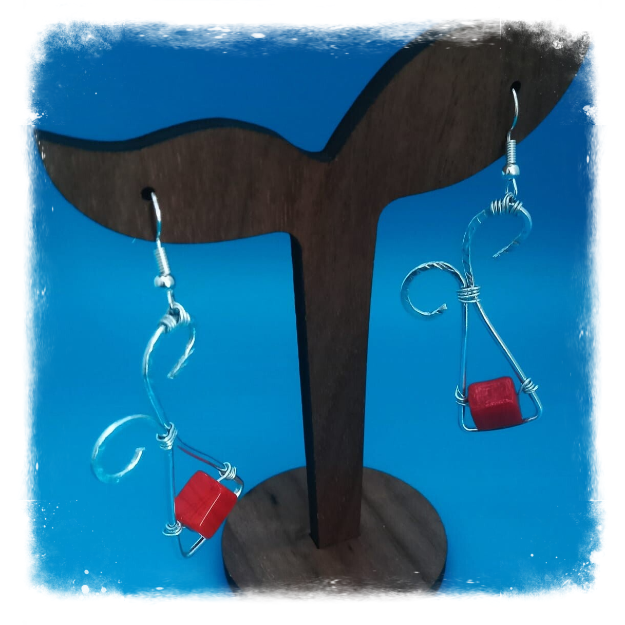 Boucle d'oreilles fil d'aluminium et perles