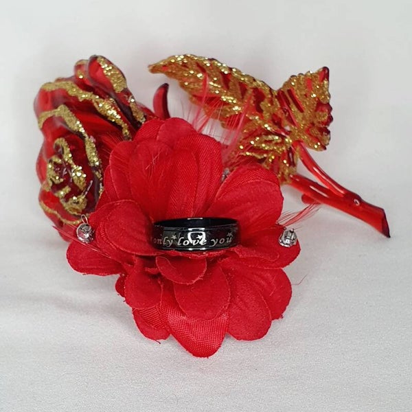 Bague noire "only love you"