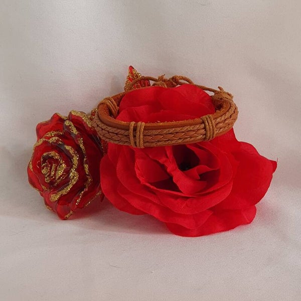 Bracelet cuir terre jaune