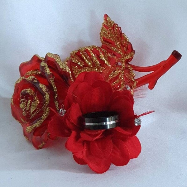 Bague noire 1 liseré argent