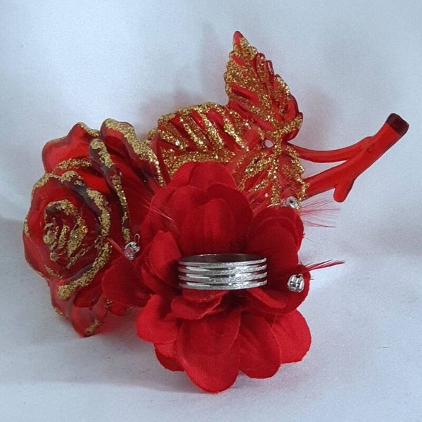 Bague 4 pailletée strassée argent