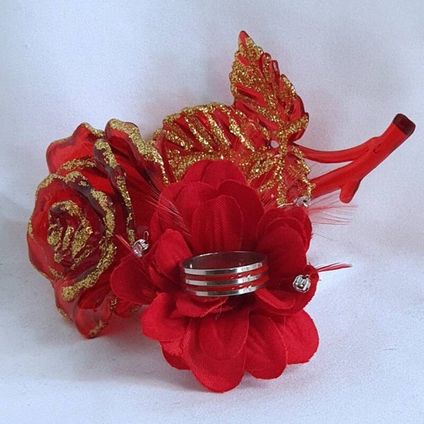 Bague 2 liserés rouge