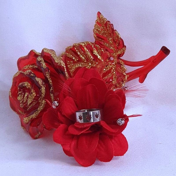 Bague 3 feuilles percée argent