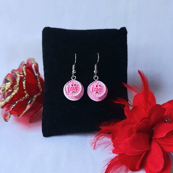 Boucles d'oreille gâteau "LOVE"