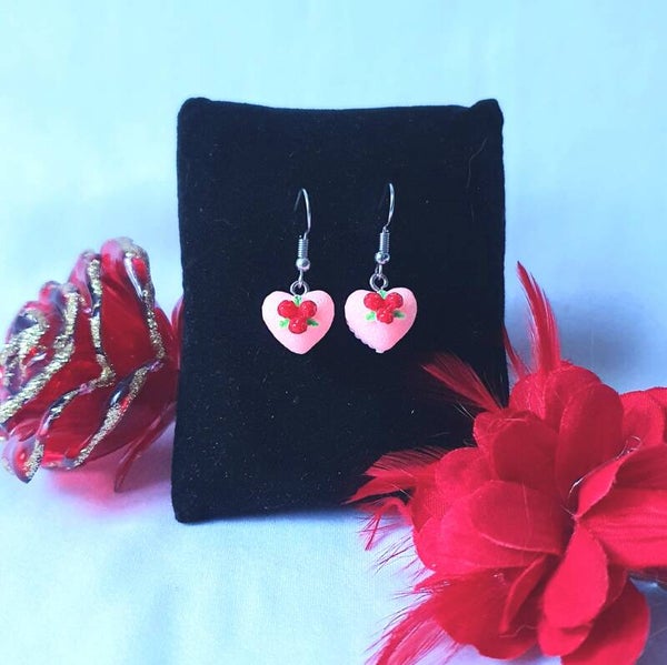 Boucles d'oreille cupcake coeur