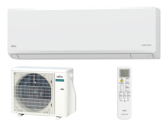 Climatiseur mural Fujitsu Airstage ECO 2,5 kW · ensemble intérieur + extérieur