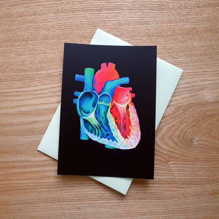 Anatomische hart kaart met envelop