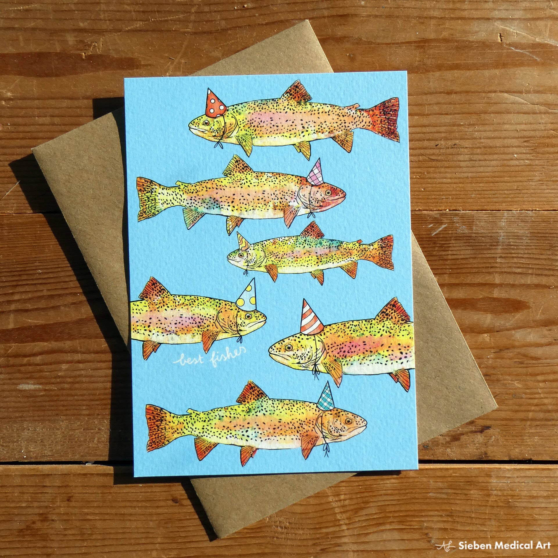 Best Fishes verjaardagskaart, incl. envelop