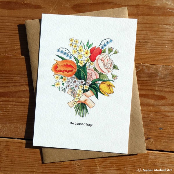 Beterschap, wenskaart incl. envelop