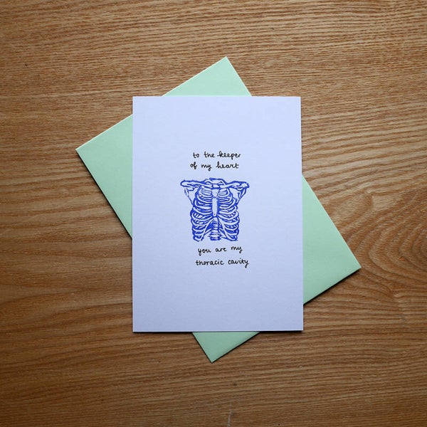 Wenskaart met medische pun thorax