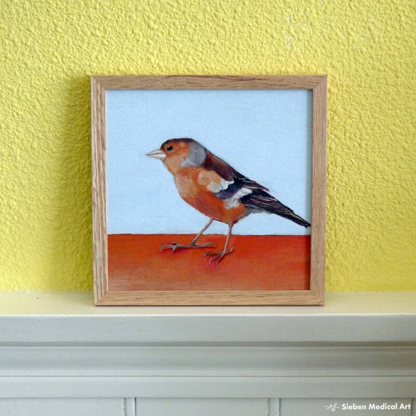 'Vink (m)', olieverf op canvasboard, 15x15 cm