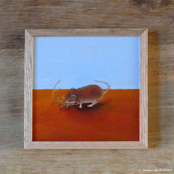 'Woelmuis', olieverf op canvasboard, 15x15 cm