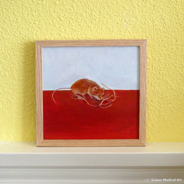 'Woelmuis II', olieverf op canvasboard, 15x15 cm