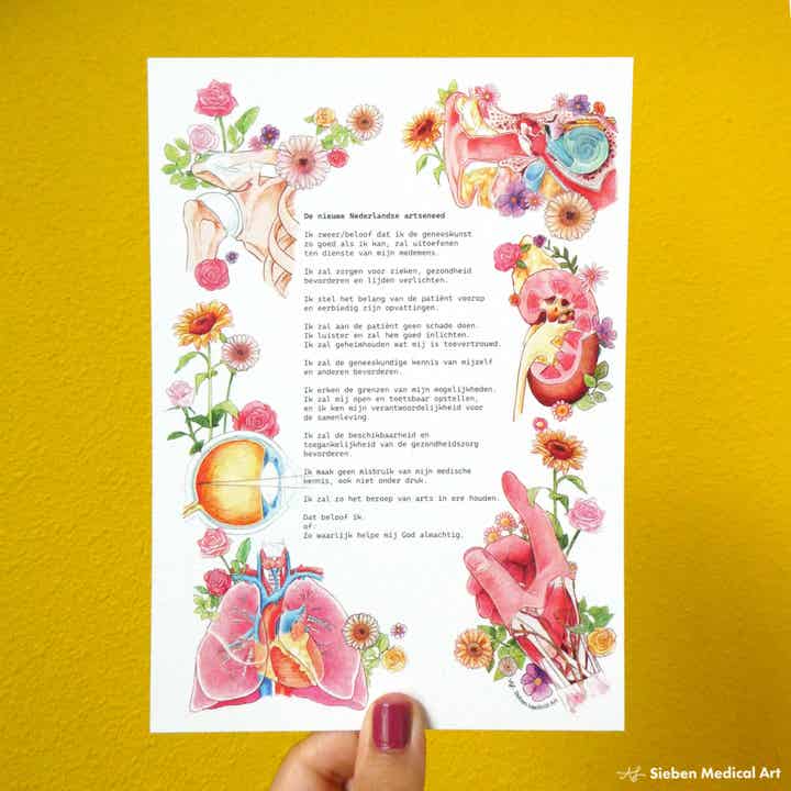 Geïllustreerde artseneed kunstprint