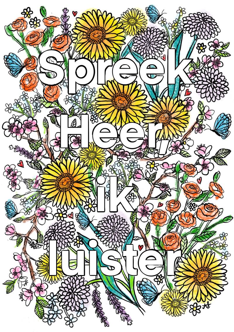 anatomie van hals en nek aquarel en inkt tekening