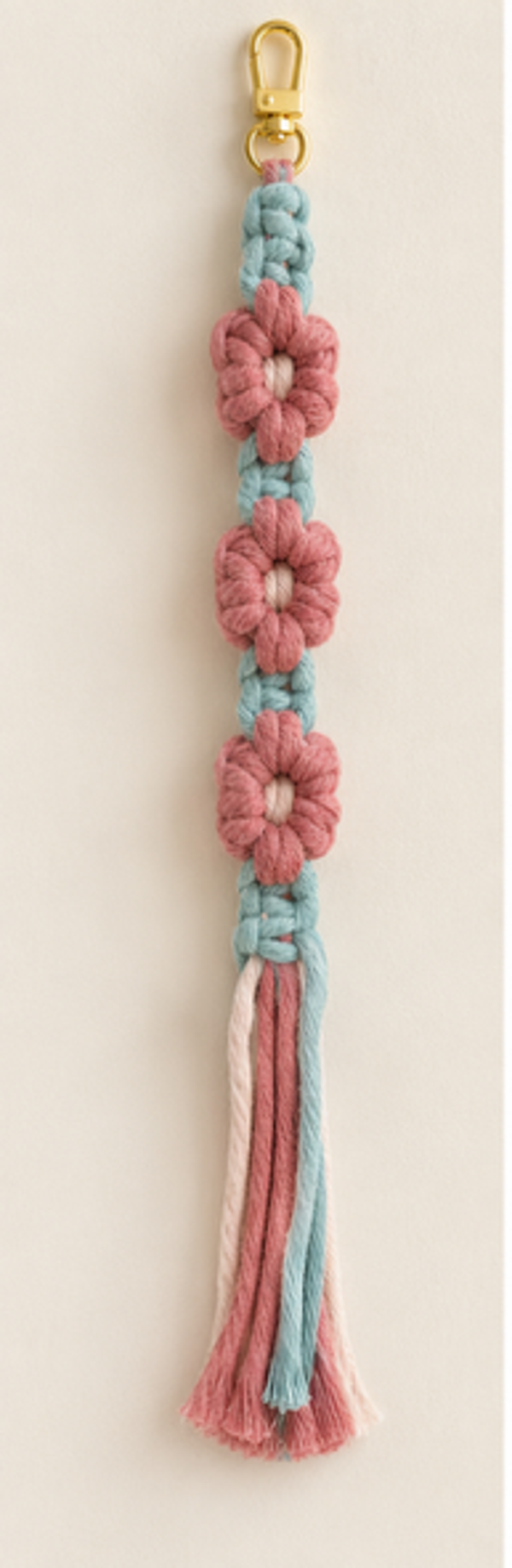 Sleutelhanger Bloemen roze