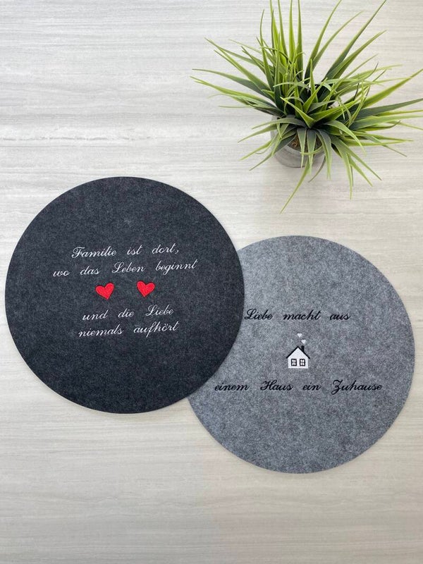 Tischset Familie/ Zuhause Sprüchen