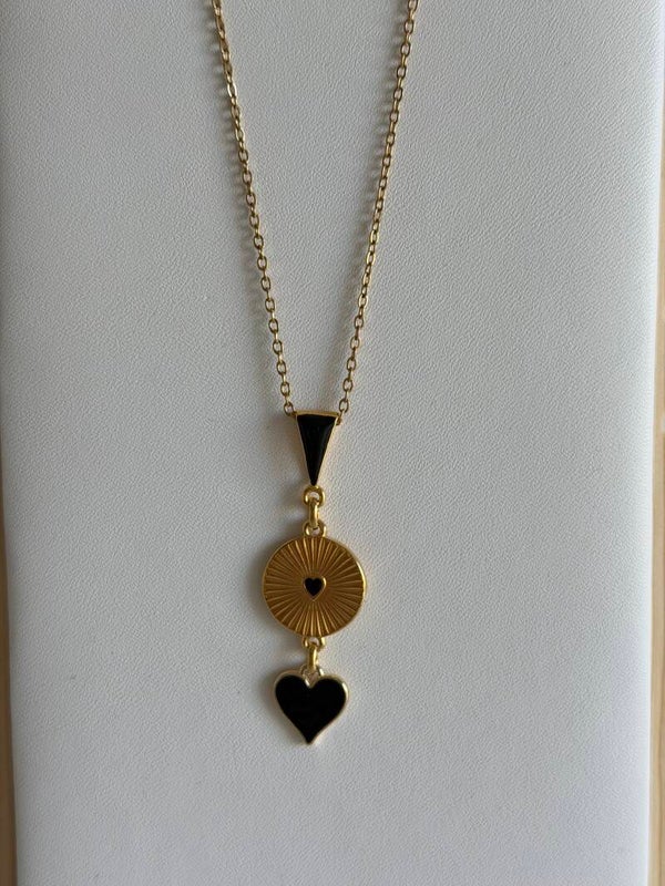 Collier Reines de Coeur modèle 2 noir